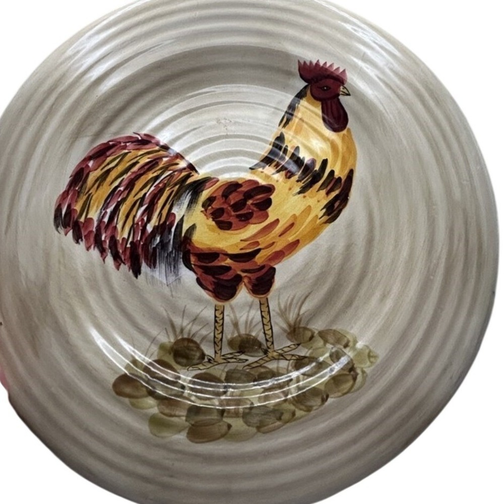 Linens-N-Things‎ Rooster Ceramic Dinner Plate 11 Inch Farmhouse Country Decor